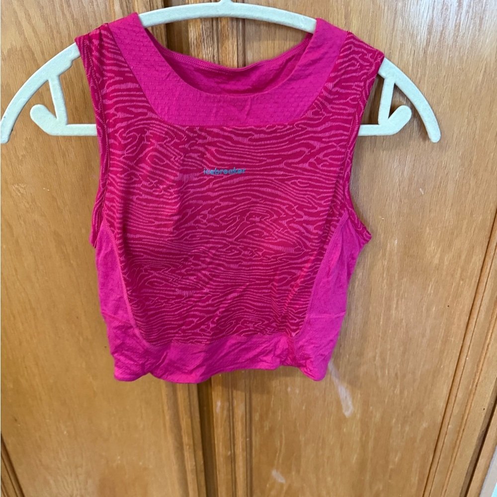 Icebreaker Pink Women's Merino Crop Bra Top with removable padding, small